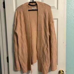 Croft & Barrow dark rose pink Open-Front Cardigan Sweater large L